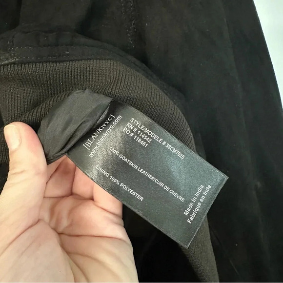 BlankNYC After Shocker Bomber Men’s Black Goat Skin Leather Jacket Size M NWT - Picture 7 of 10